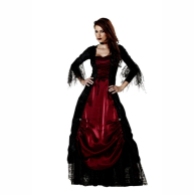 Vestido-de-Noiva-Gotico-Vermelho-e-Preto